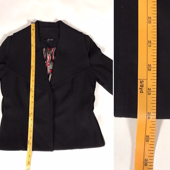Willi Smith Black Blazer Jacket with wide Quilted Collar - Picture 13 of 15